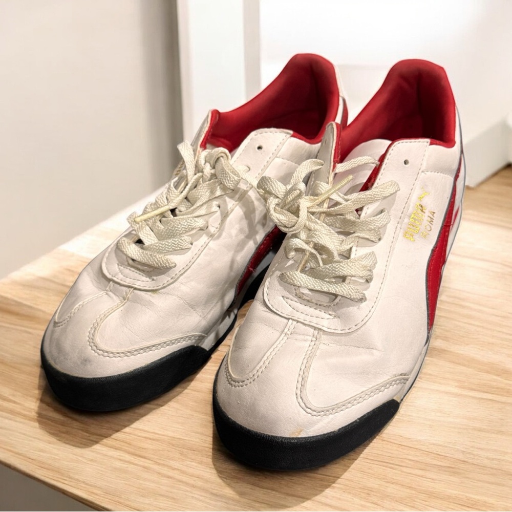 Puma Roma White and Red Men's leather Sneakers size 7